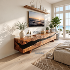 Mid Century Solid Wood Entertainment Stand For Decor