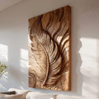 Organic Feather Wall Art Sculpture For Modern Living Space