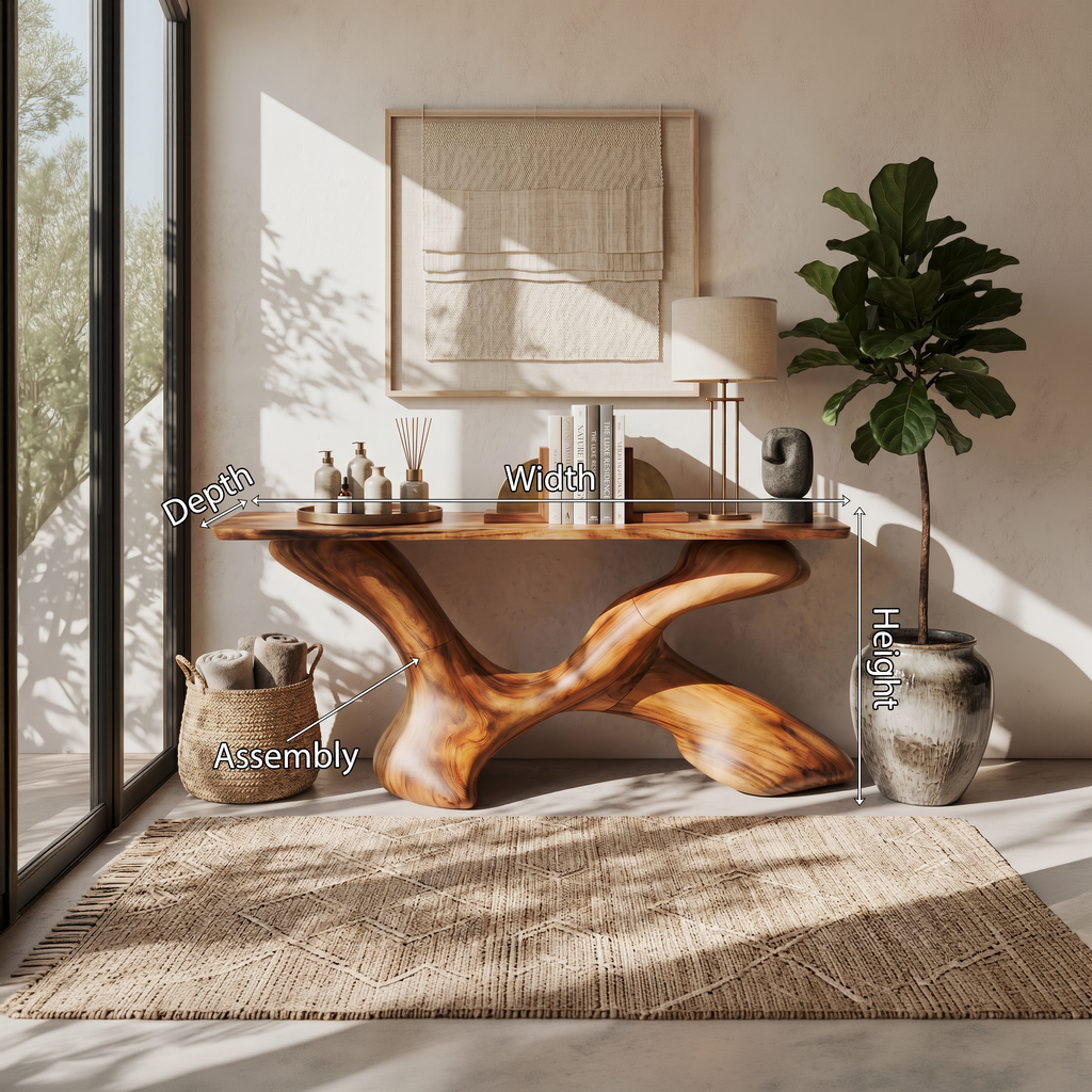 Mid Century Foyer Table For Living Room