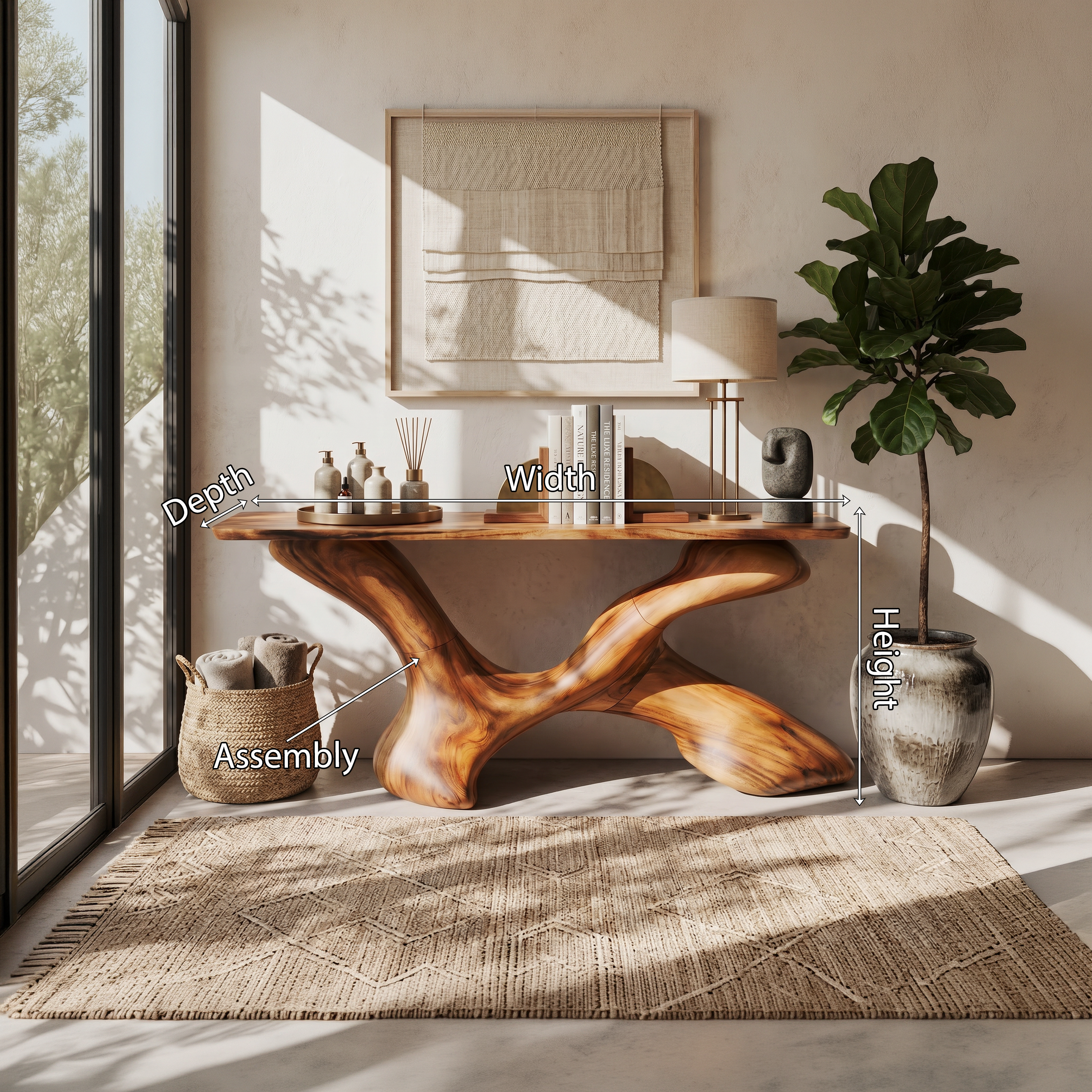 Mid Century Foyer Table For Living Room