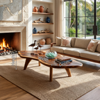 Mid Century Modern Live Edge Coffee Table For Living Room Look