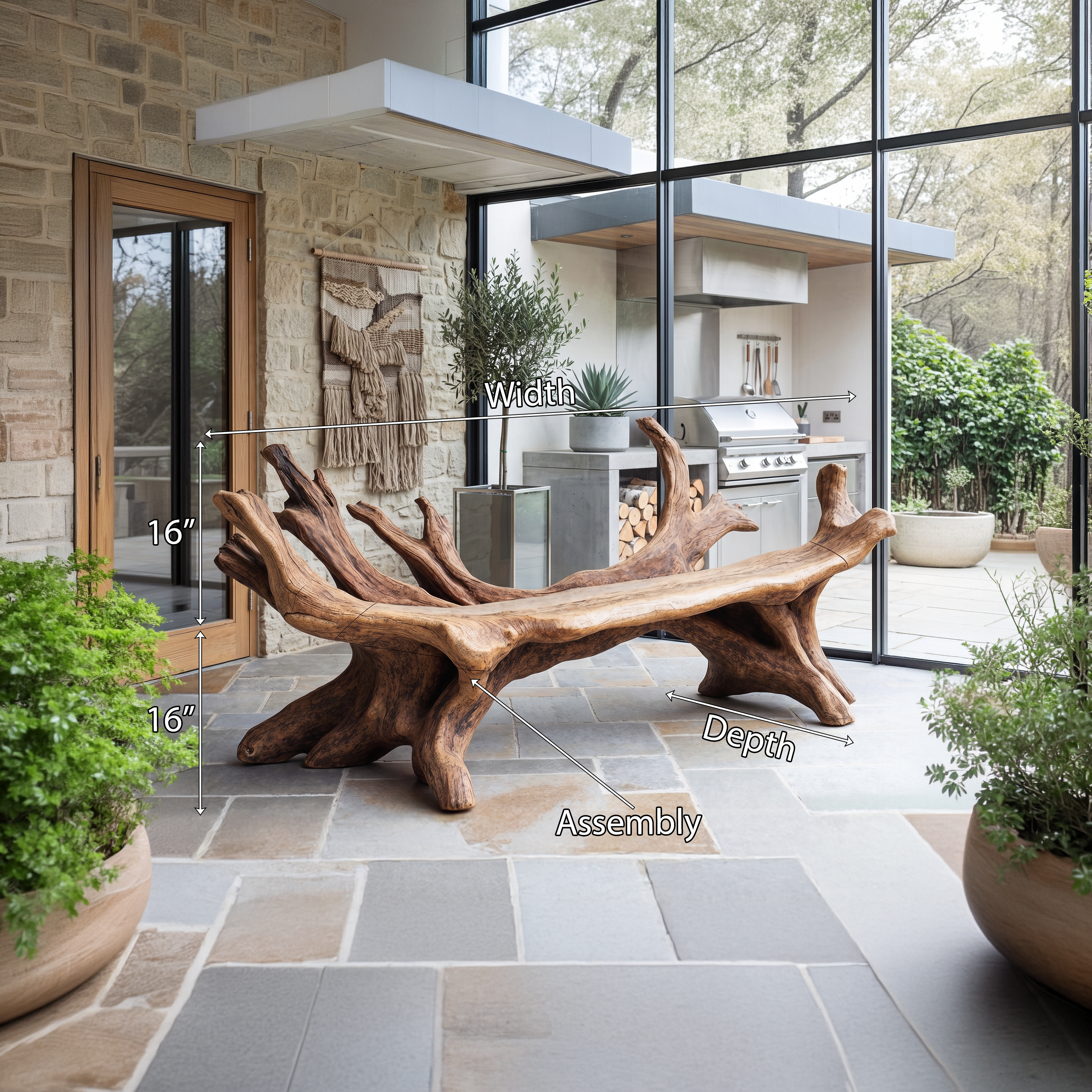 Handcrafted Live Edge Bench For Entryway Design