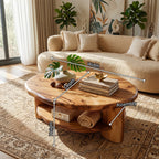 Mid Century Live Edge Low Table For Living Room Furniture Design
