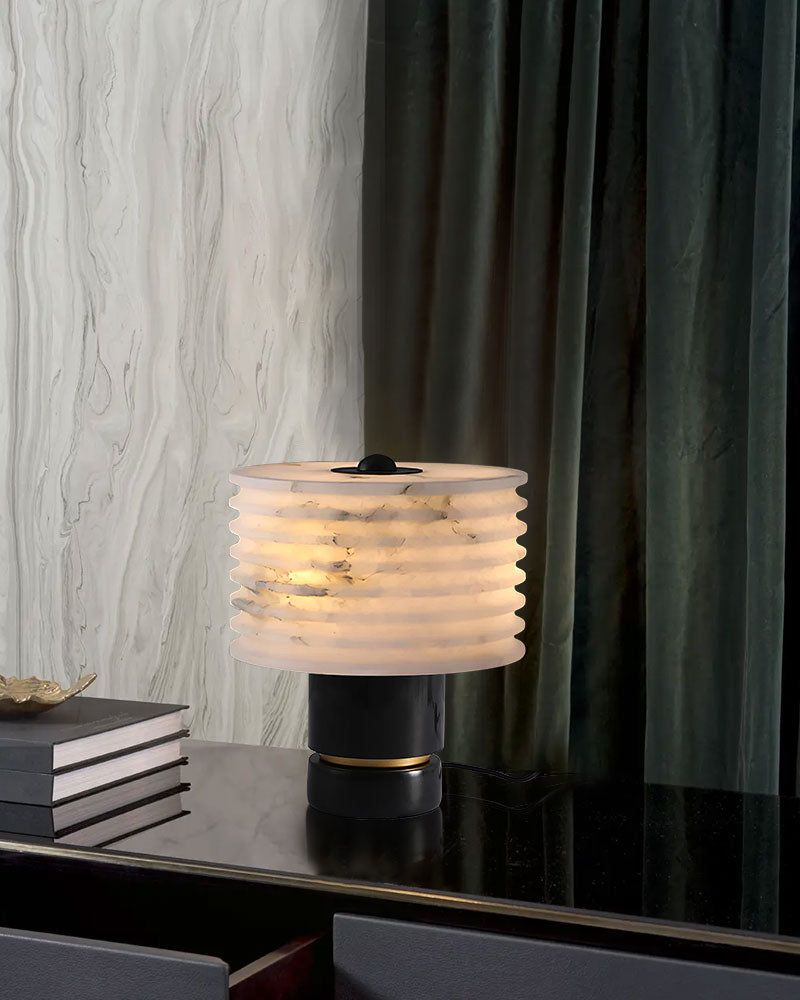 Elegant Lighting G9 Cloud Stone Alabaster Table Lamp Wide D10" & D11" 15W