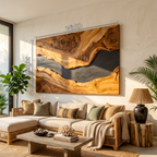 Modern Wooden Wall Art Sculpture For Bedroom Design