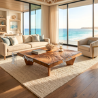 Handcrafted Live Edge Solid Wood Coffee Table For Living Room