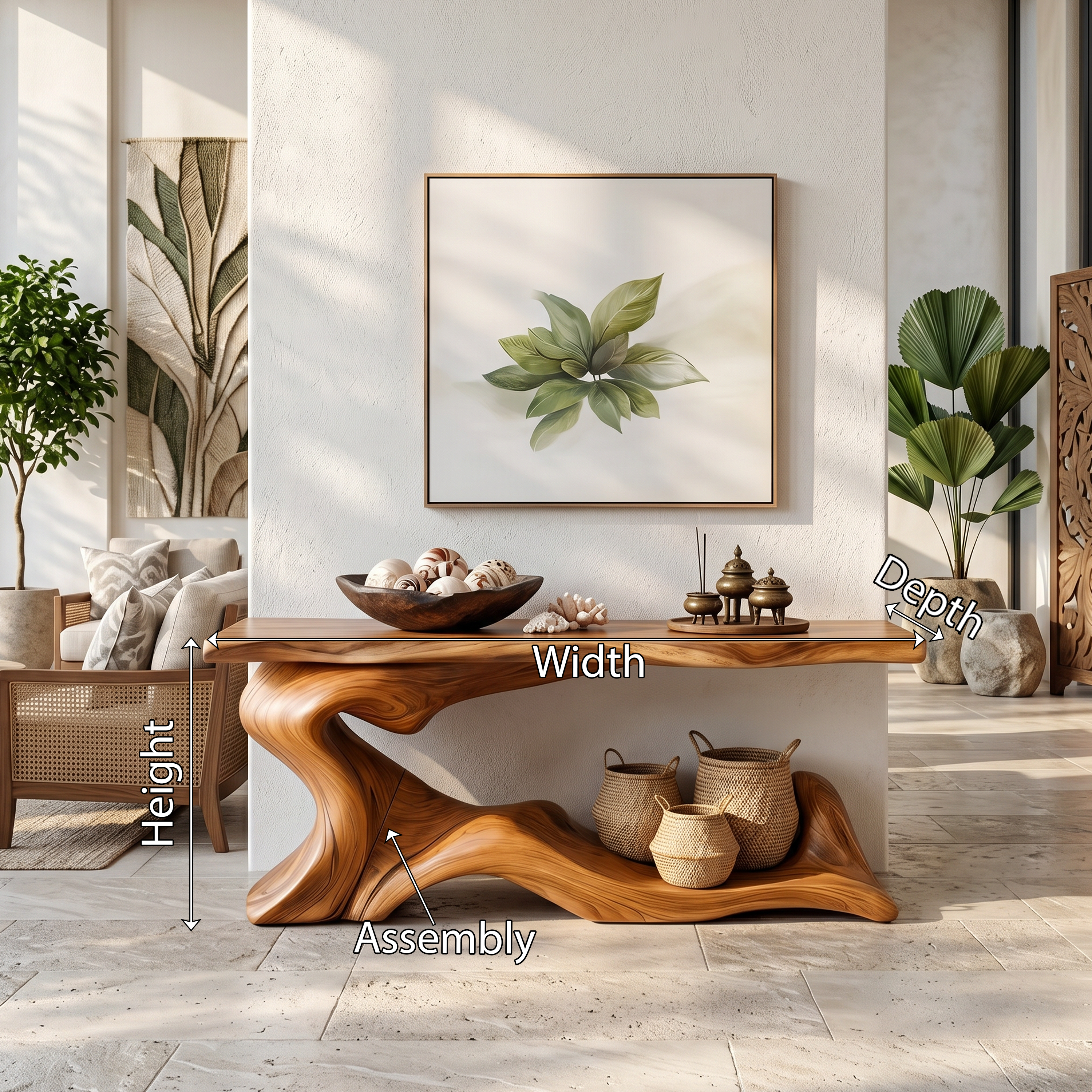 Rustic Live Edge Desk Entryway Design