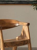 Sculptural Armchair With Curved Backrest For Living Room