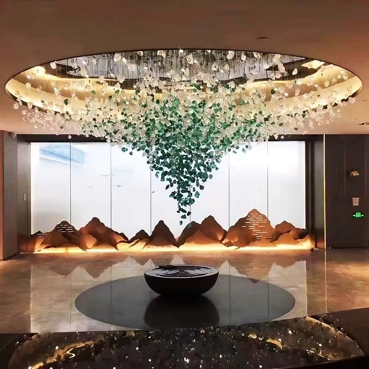 Piovere multi pendant chandelier full view