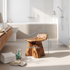 Farmhouse Shower Stool For Rustic Bathroom Interiors