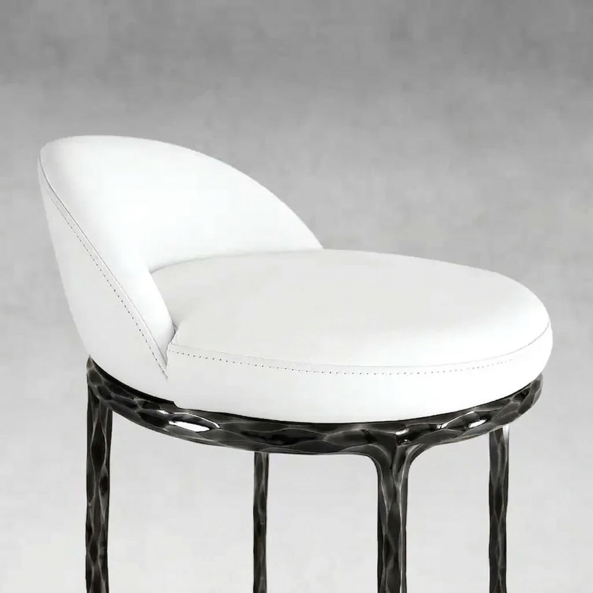 Hand-Forged Metal Bar Swivel Counter Stool