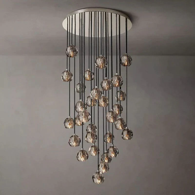 Boule De Radiant Crystal Cluster Chandelier 30"