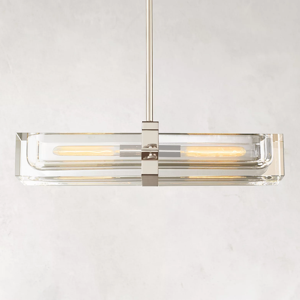 Savile Crystal Block Linear Chandelier 24"
