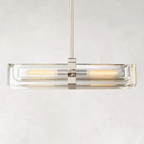 Savile Crystal Block Linear Chandelier 24"