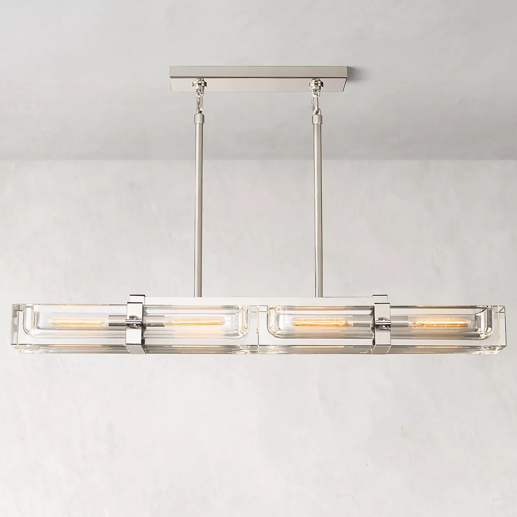 Savile Crystal Block Linear Chandelier 48"