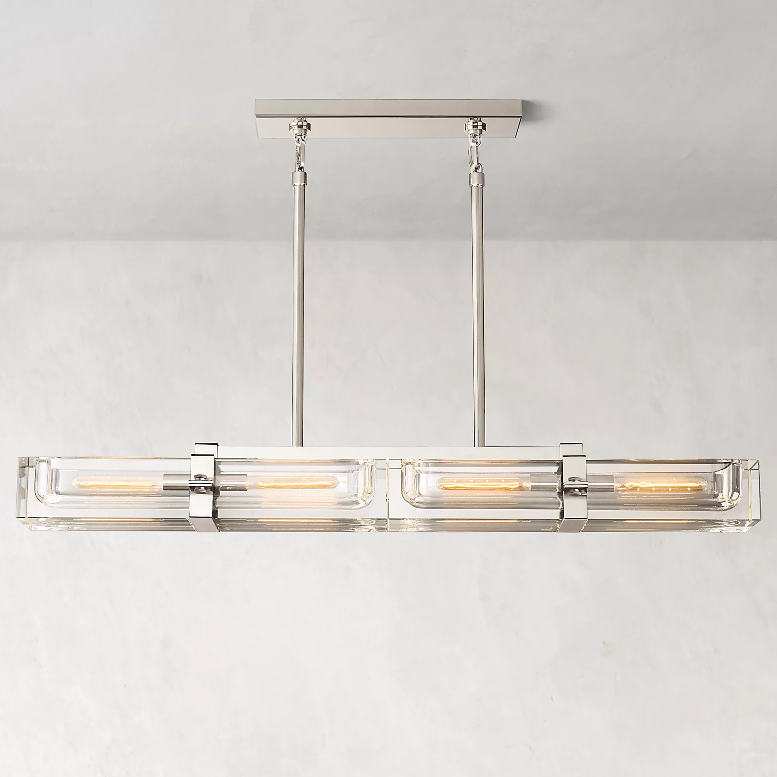 Savile Crystal Block Linear Chandelier 48"