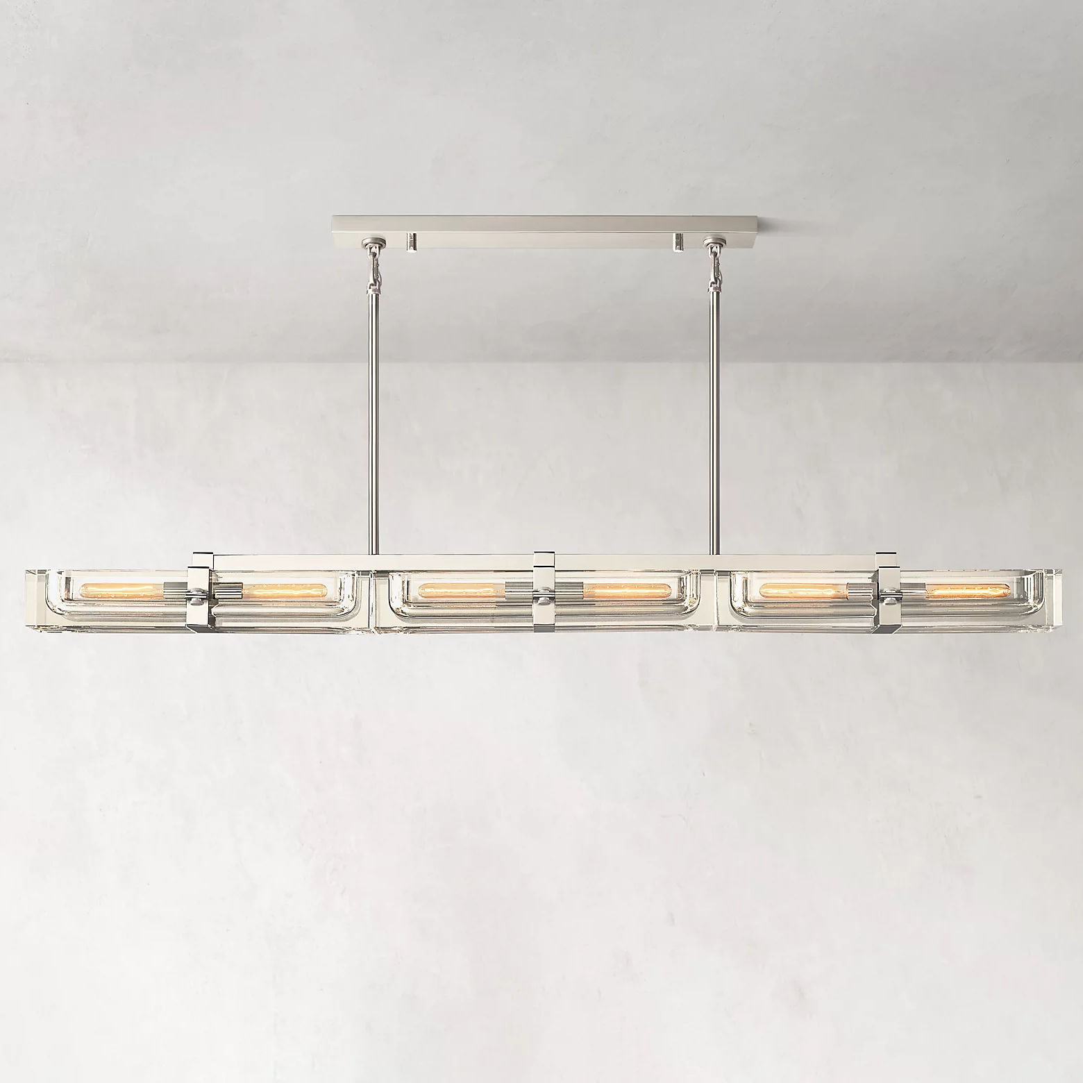 Savile Crystal Block Linear Chandelier 72"