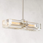 Savile Crystal Block Linear Chandelier 24"