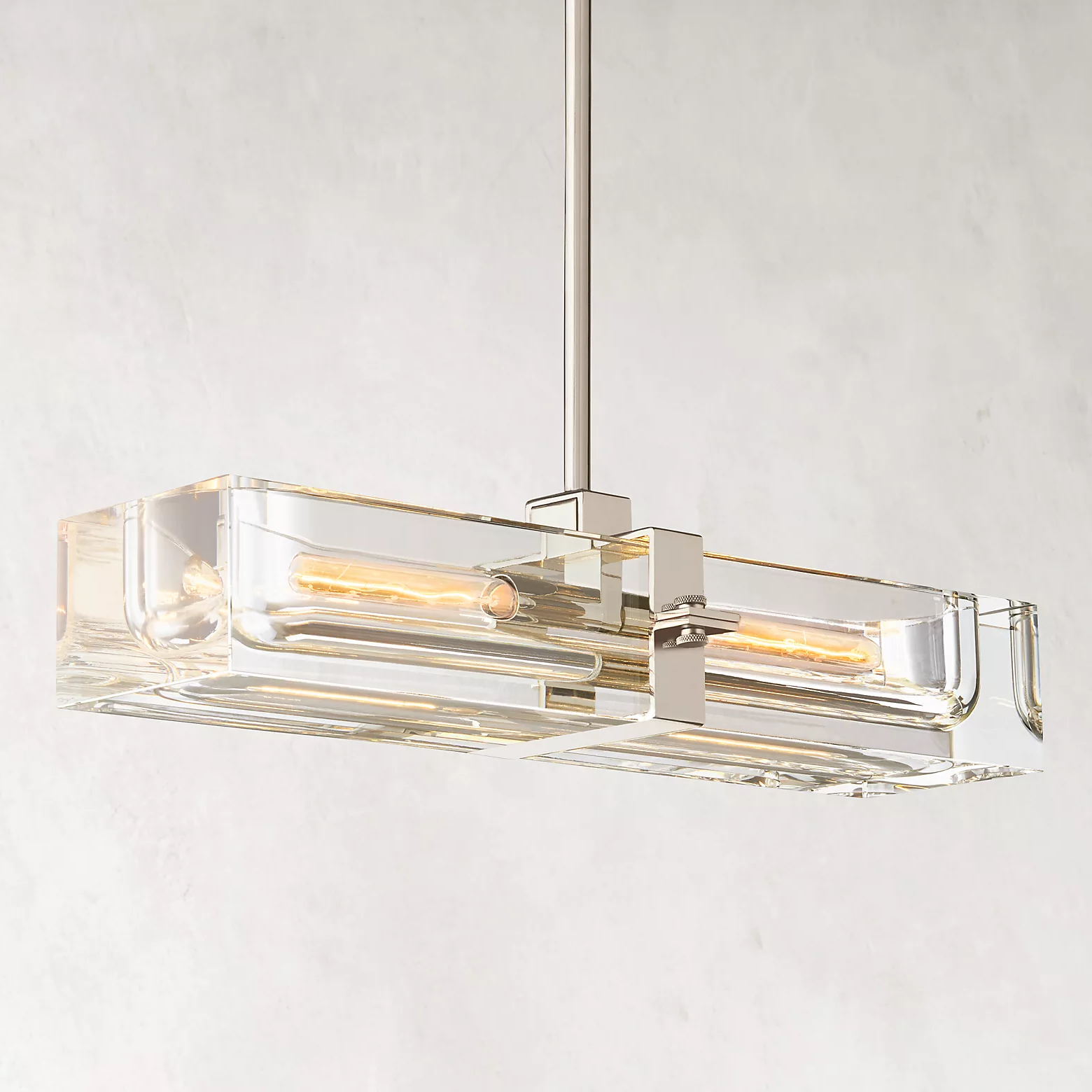 Savile Crystal Block Linear Chandelier 24"