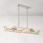 Savile Crystal Block Linear Chandelier 48"