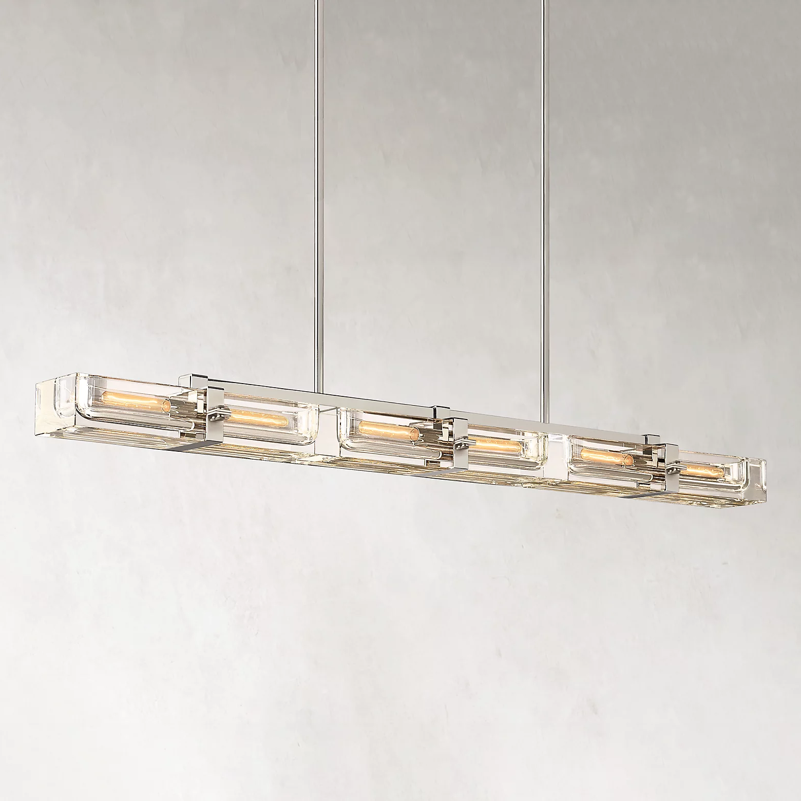 Savile Crystal Block Linear Chandelier 72"