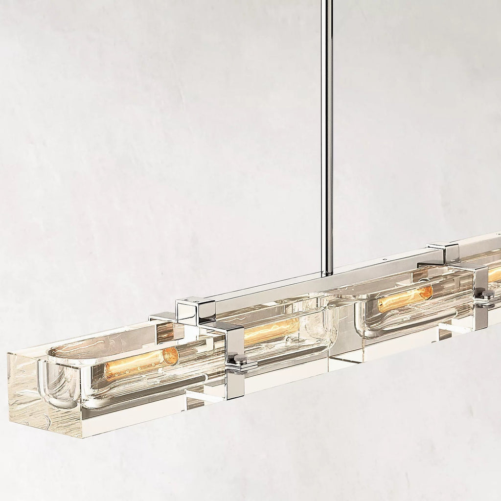 Savile Crystal Block Linear Chandelier 72"