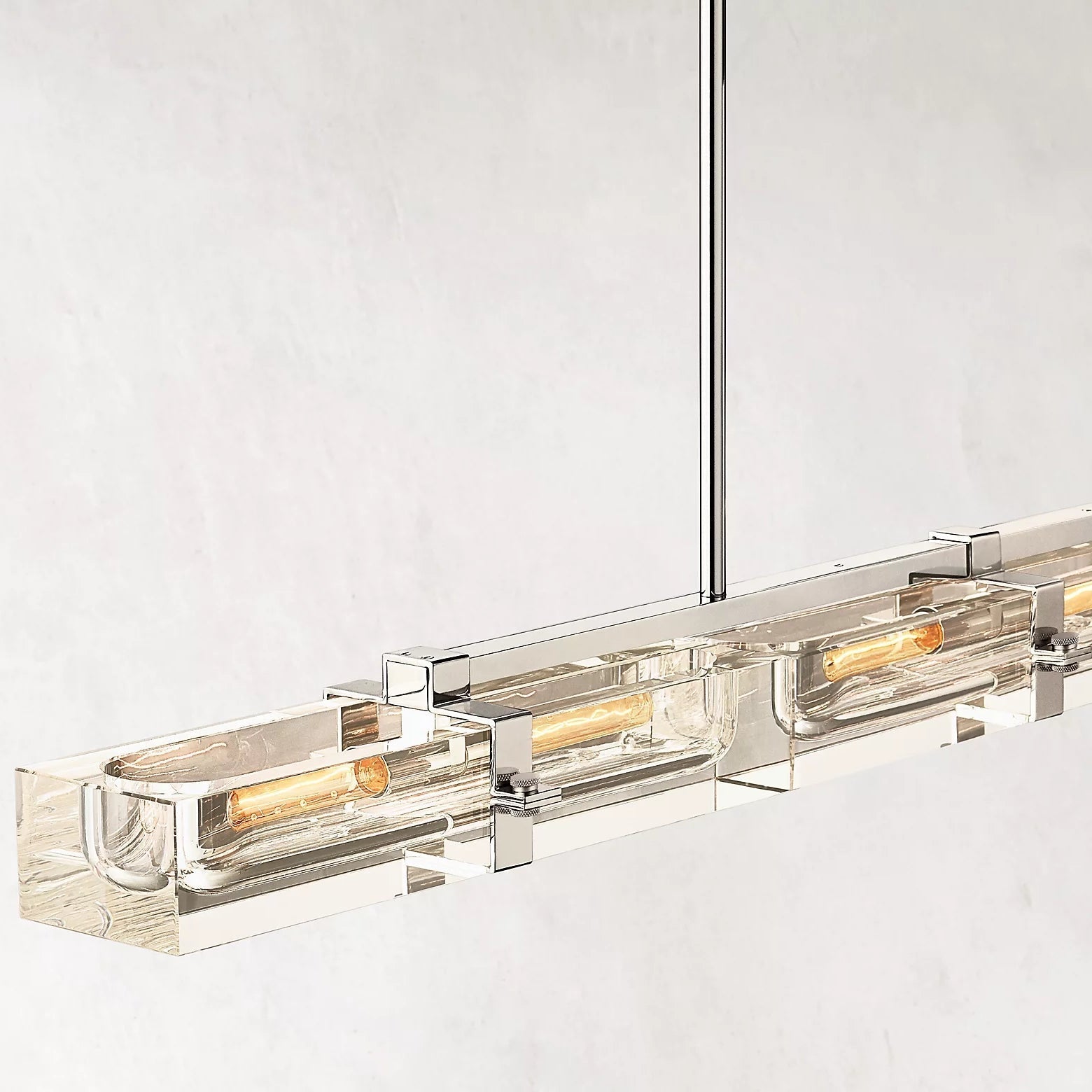 Savile Crystal Block Linear Chandelier 72"