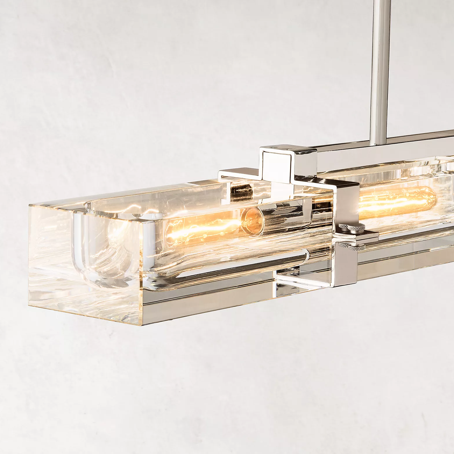 Savile Crystal Block Linear Chandelier 48"