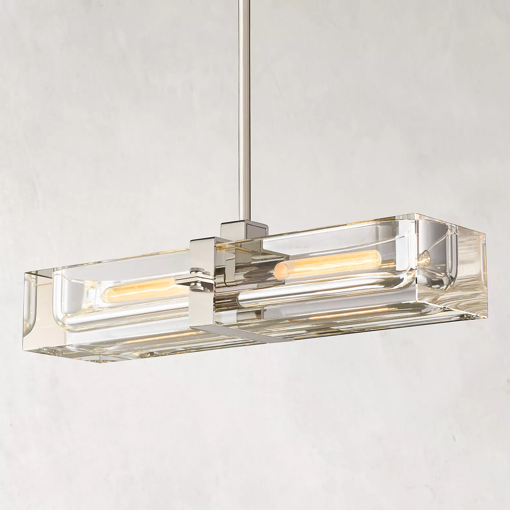 Savile Crystal Block Linear Chandelier 24"