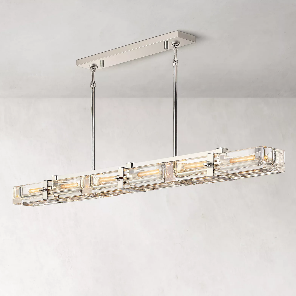 Savile Crystal Block Linear Chandelier 72"