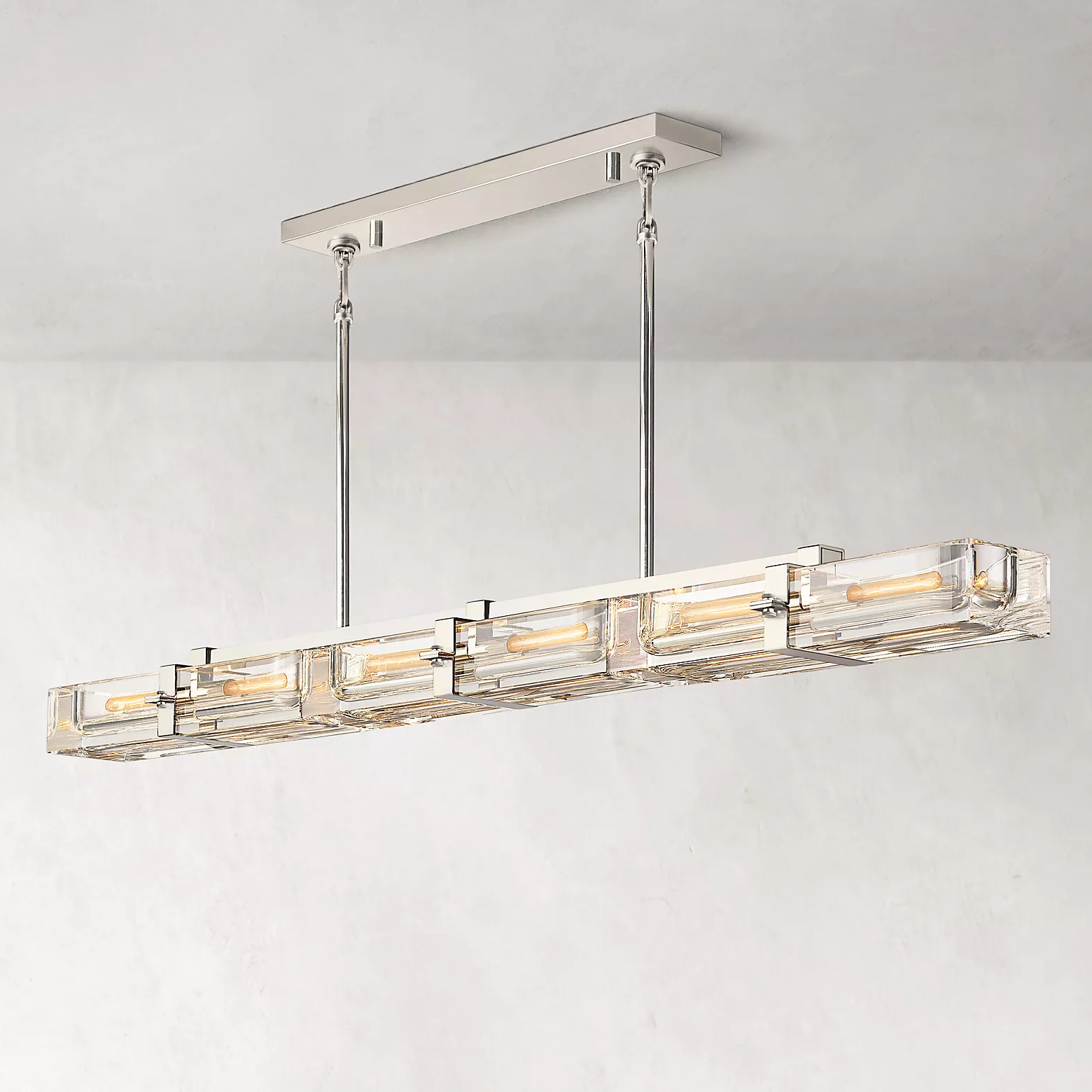Savile Crystal Block Linear Chandelier 72"