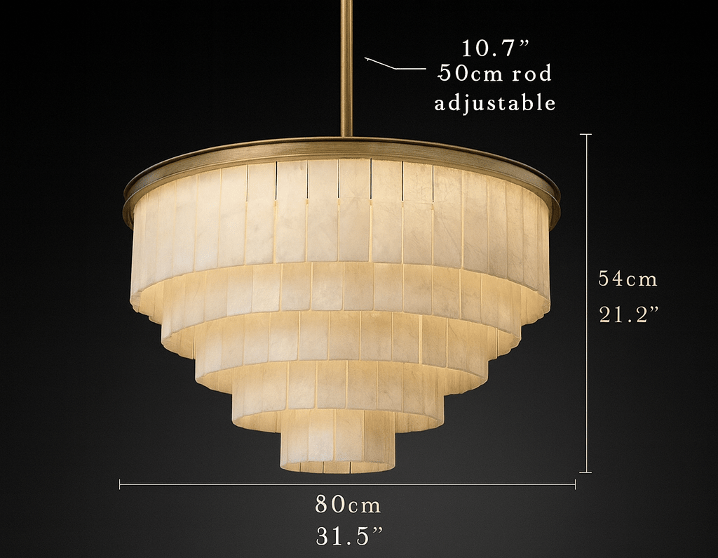 Berkley marble tiered chandelier full view