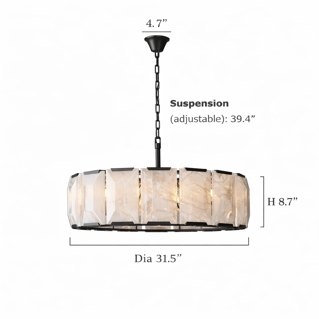 buyBrookhill Calcite Round Chandelier 31" - Morsale