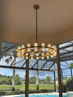 Arcachon Gear Crystal Round Chandelier 48"