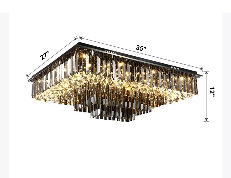 buyGio Large Crystal Flush Mount, 35–47" - Morsale