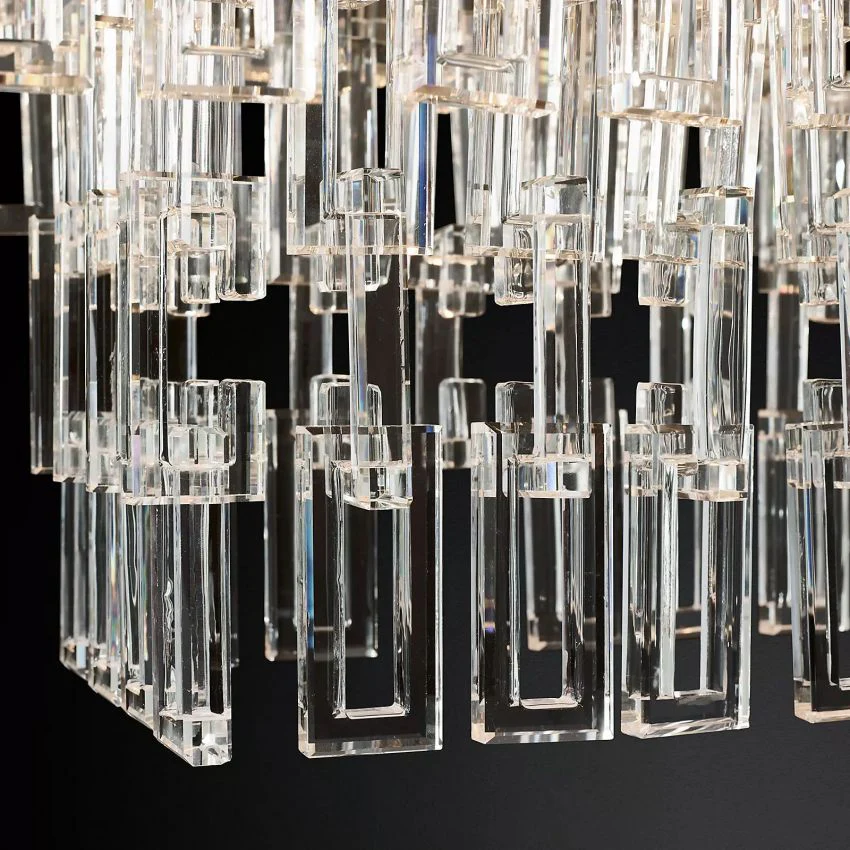 Marignan Modern Crystal Tiered Rectangle Chandelier 60"