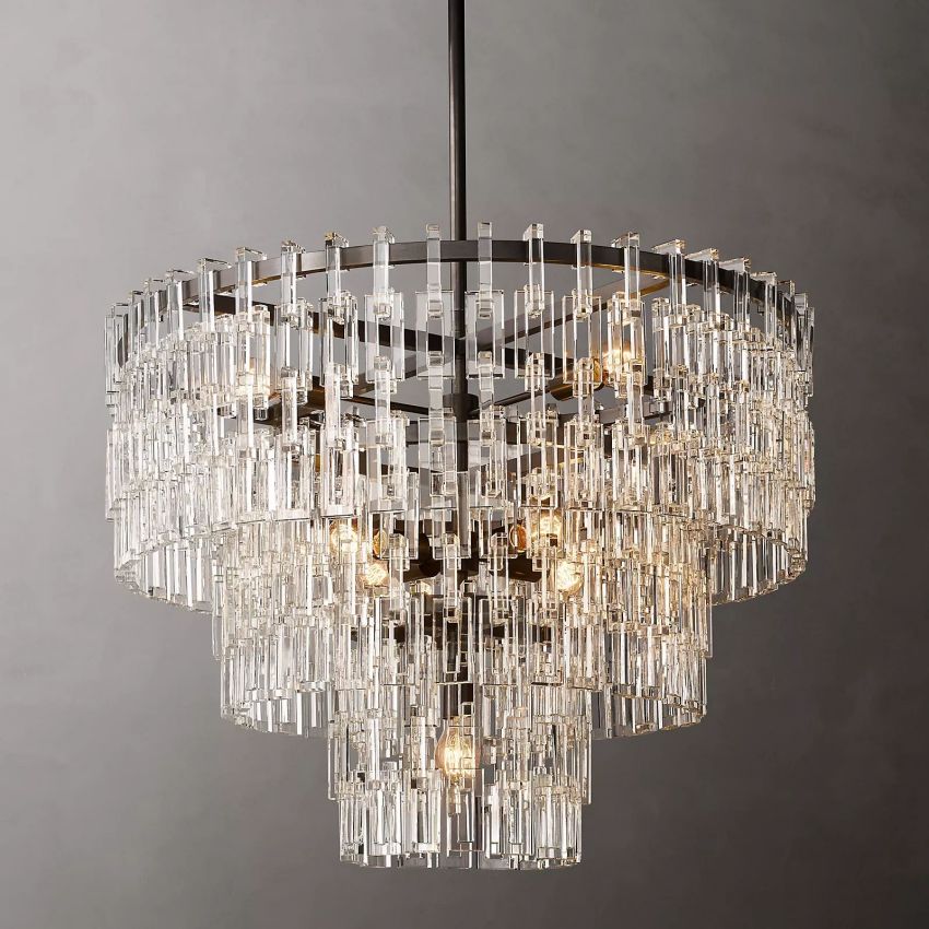 Marignan Modern Crystal Tiered Round Chandelier 36"