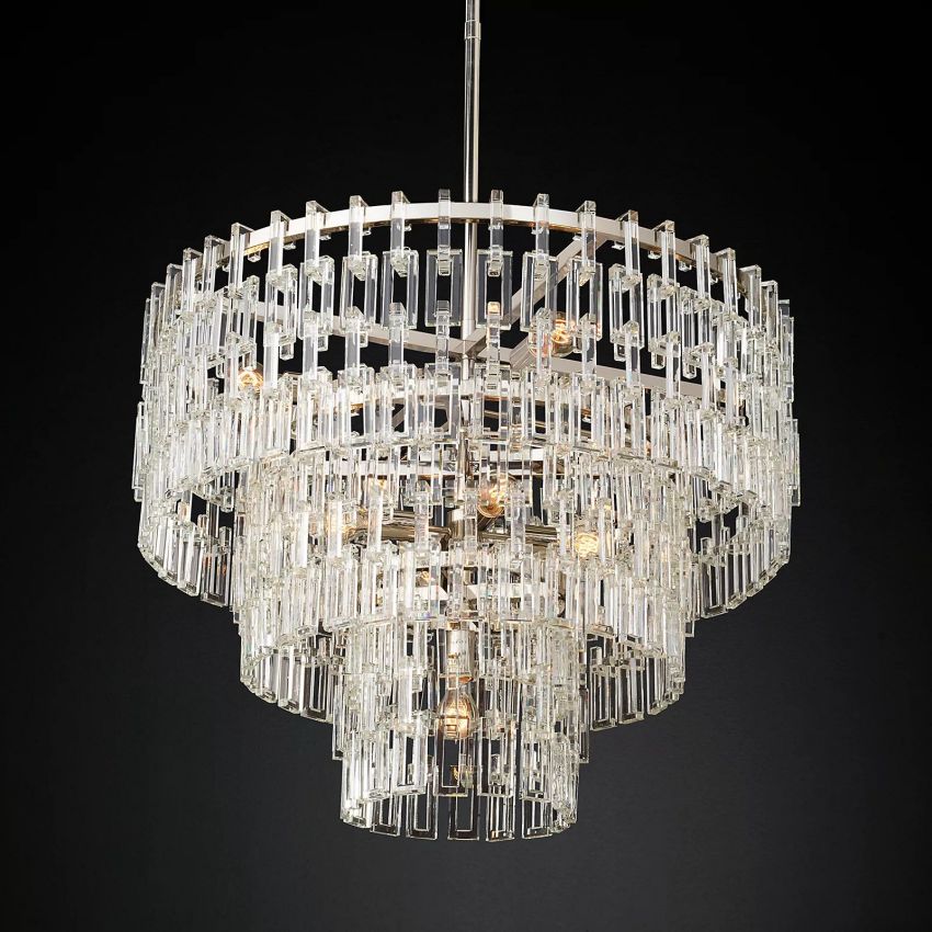 Marignan Modern Crystal Tiered Round Chandelier 36"