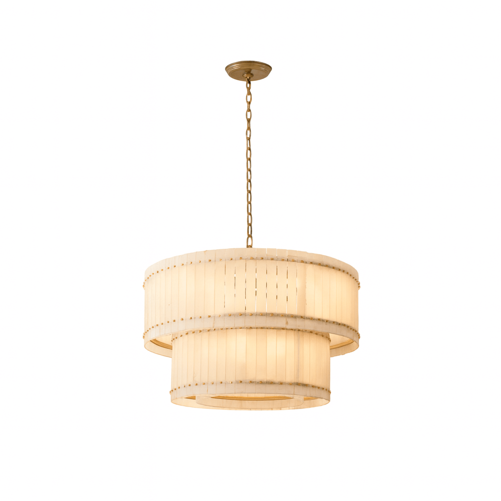 Valmont marble chandelier side profile