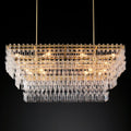 Marignan Modern Crystal Tiered Rectangle Chandelier 60"