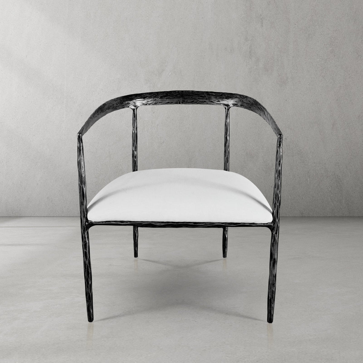 Hand-Forged Metal Curved Chair