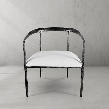 Hand-Forged Metal Curved Chair