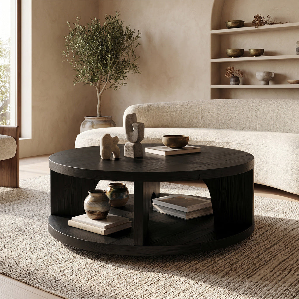Farmhouse Wooden Live Edge Coffee Table For Living Room Entryway Design
