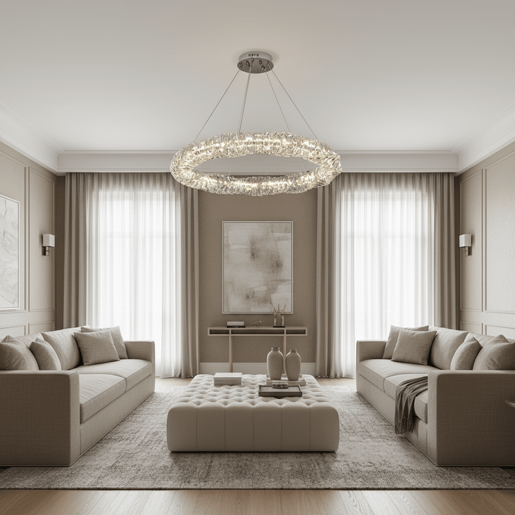 buyBacci 39" Round Crystal Chandelier - Morsale