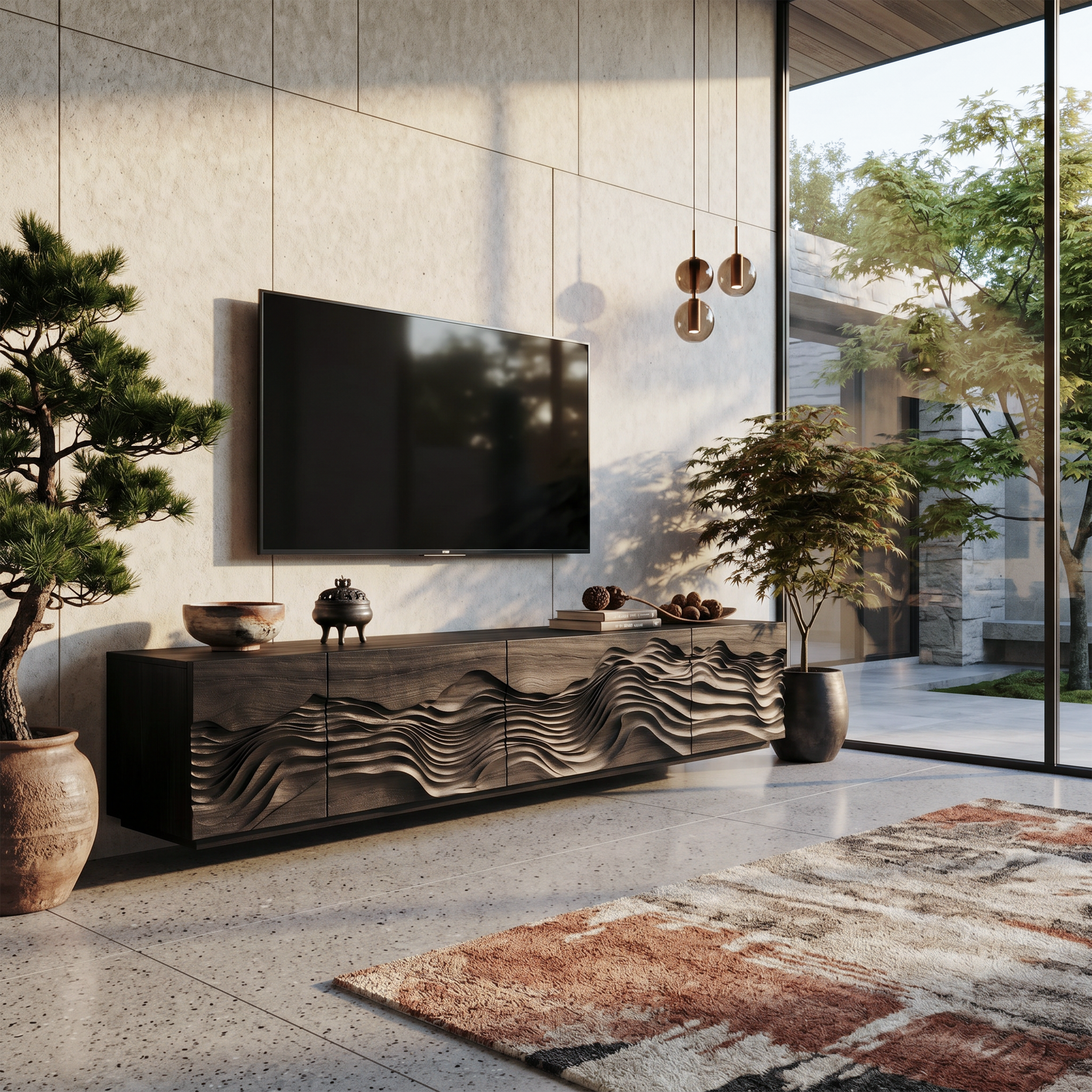 Mid Century TV Table For Living Room Design