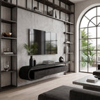 Modern Sculptural Wall Mounted TV Console For Living Room