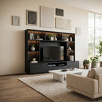 Modern TV Wall Unit With LED Shelves For Living Room