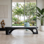 Modern Sculptural Bench With Curved Design For Living Room