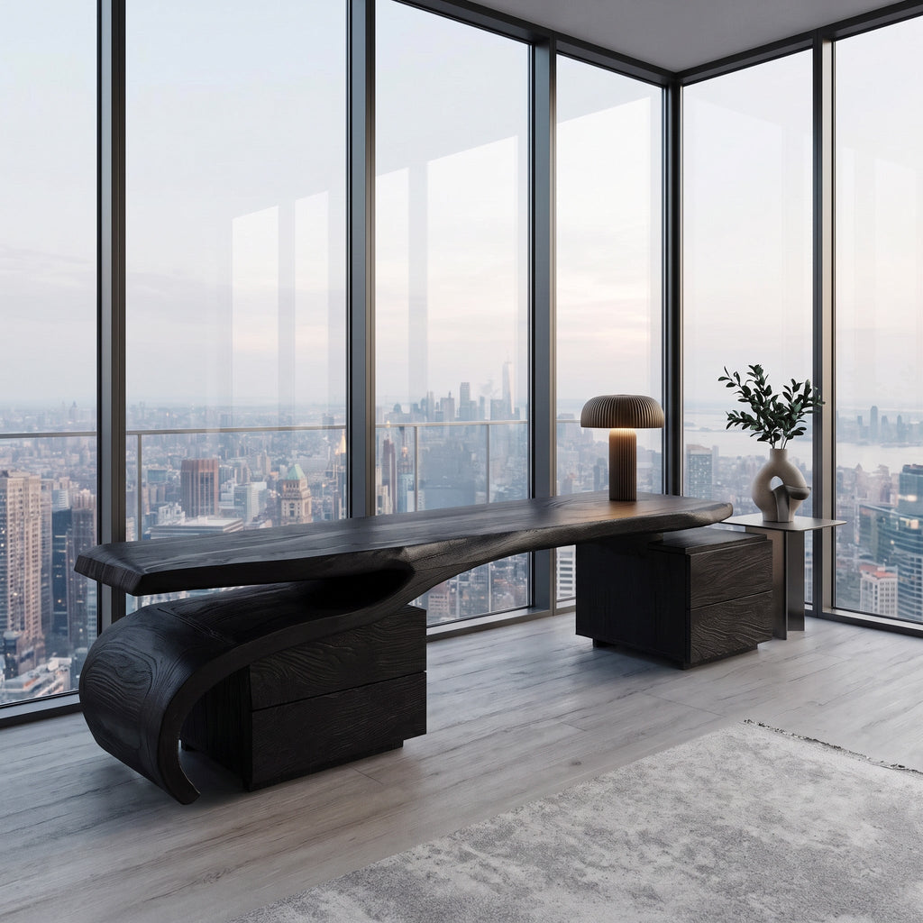 Modern Sculptural Desk With Flowing Design For Home Office