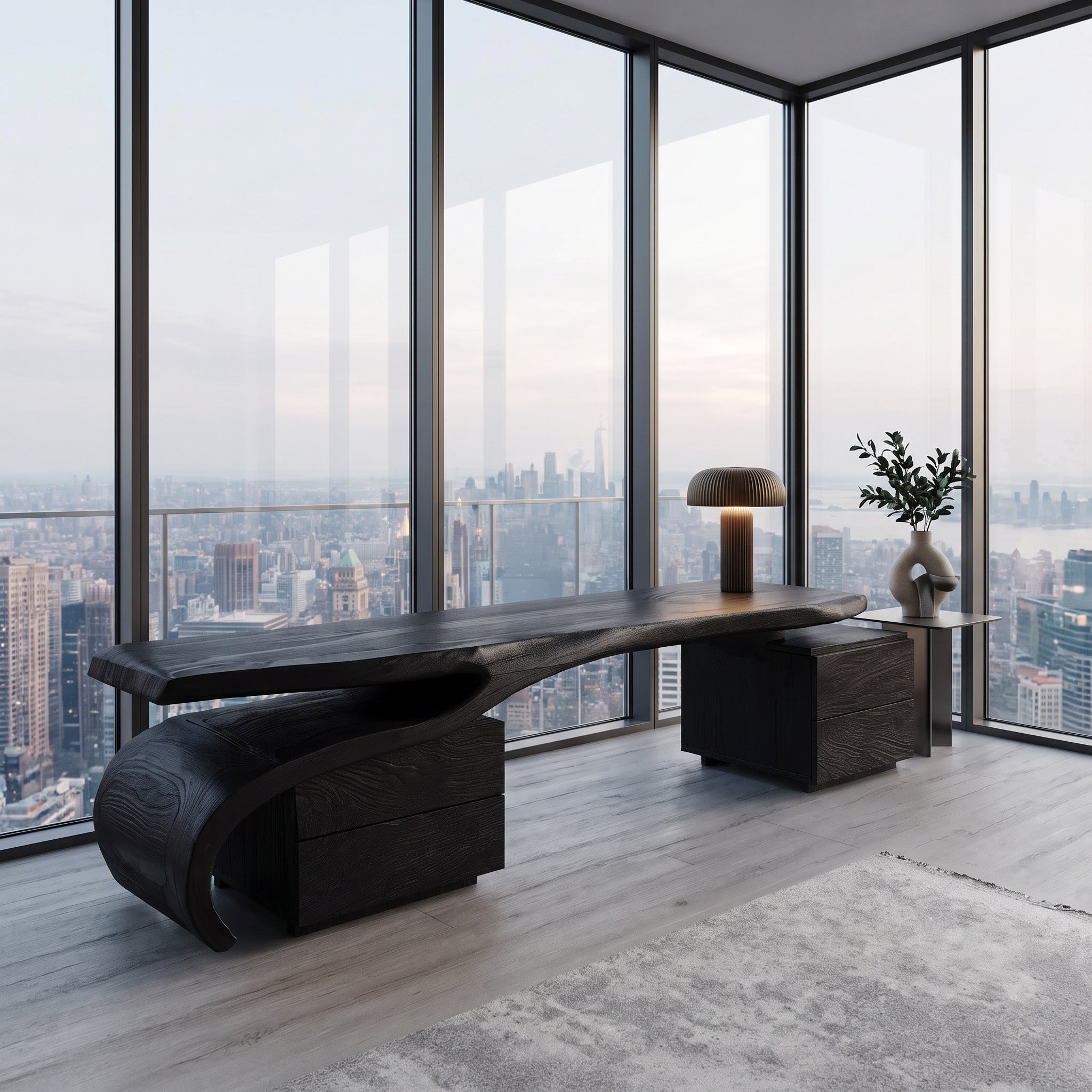 Modern Sculptural Desk With Flowing Design For Home Office